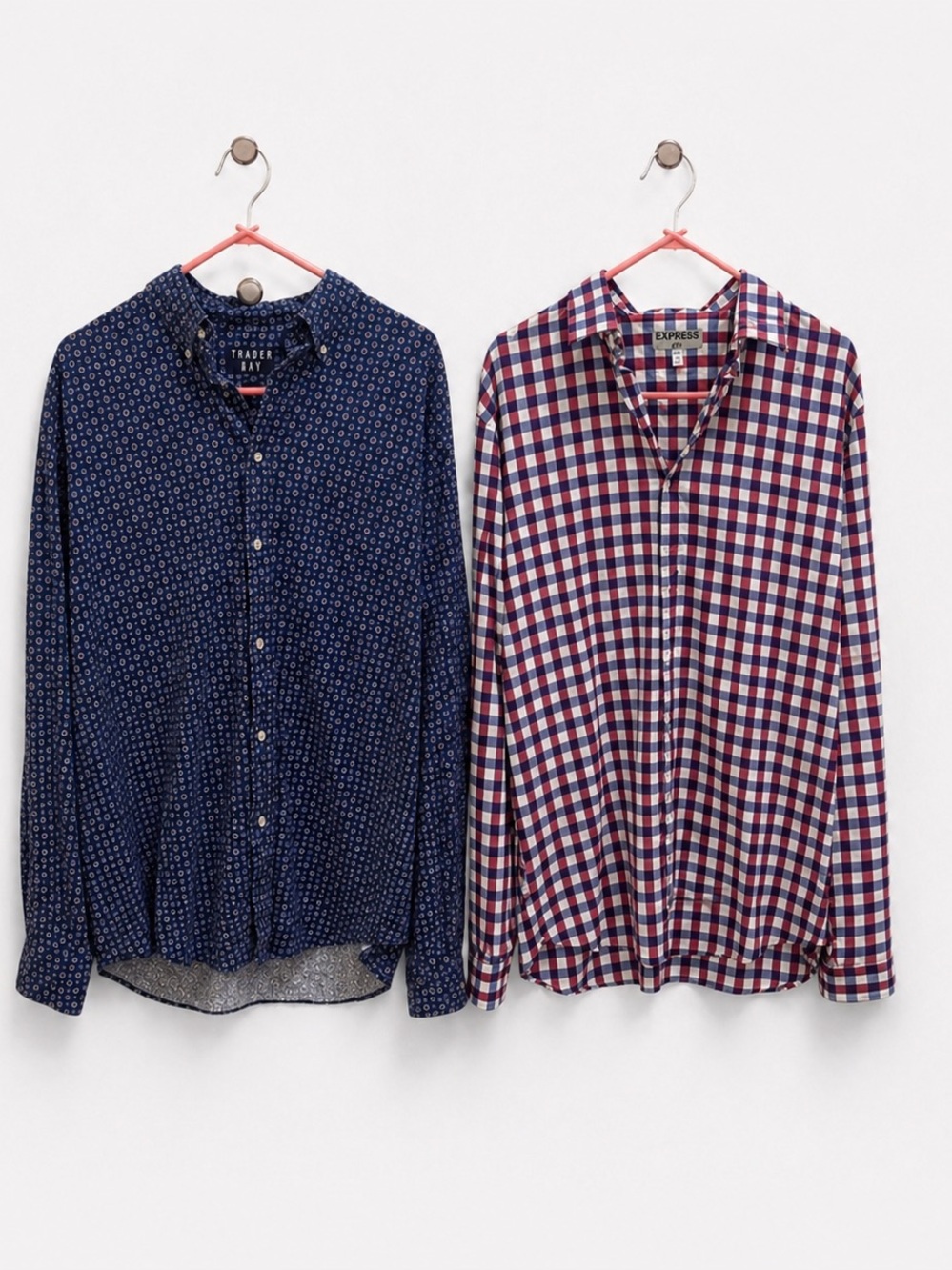 Men’s Button-Up Shirt Bundle (2) – Size Large, Express and Trader Bay